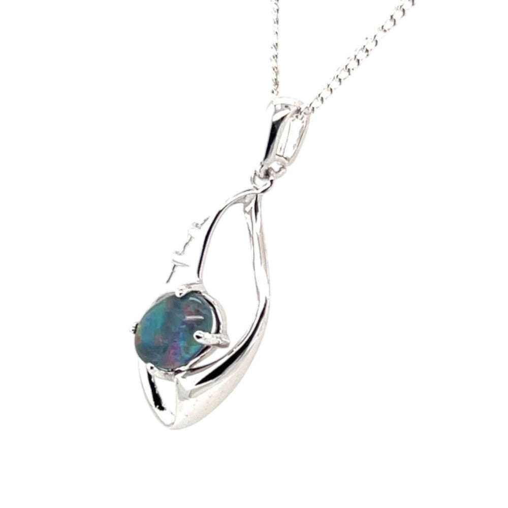 Sterling Silver Triplet Opal Pendant (sstp540)