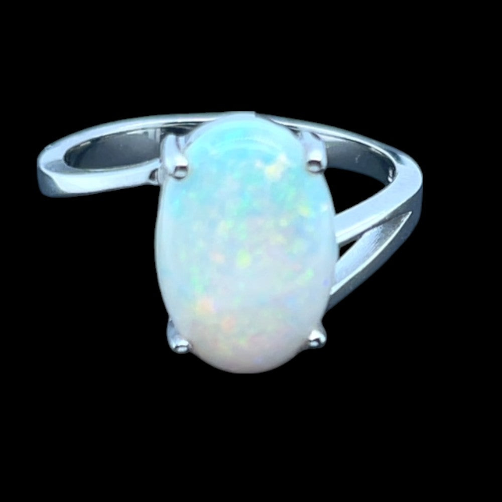 Sterling Silver Solid Opal Ring (sssr163)