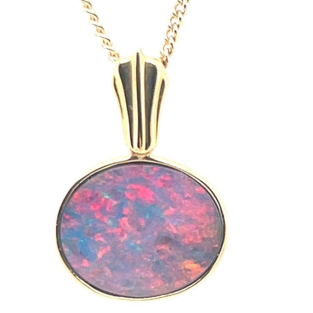 14ct Gold Doublet Opal pendant (dop913)