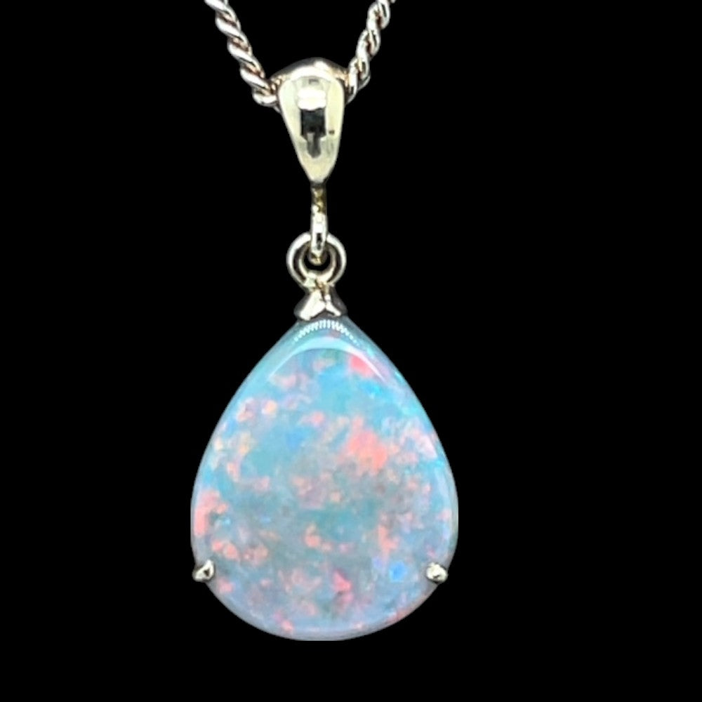 18ct Gold Solid Opal Pendant (sp522)