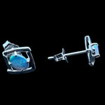 14ct White Gold Solid Opal Earrings (se813)