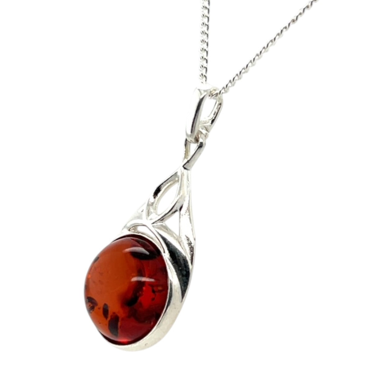 Sterling Silver Amber Pendant (ambp404)