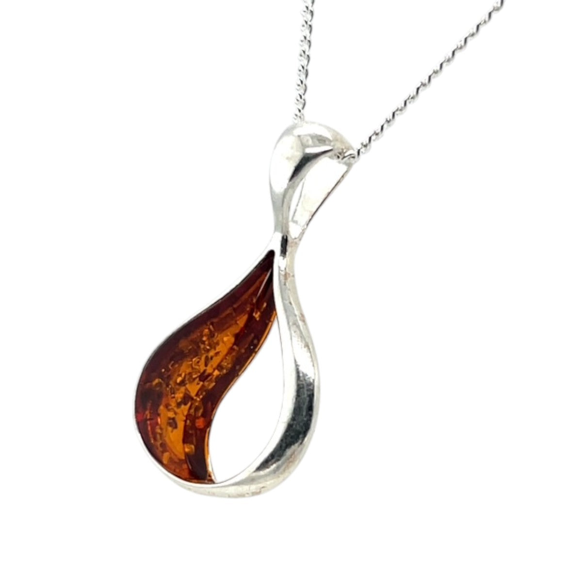 Sterling Silver Amber Pendant (ambp406)