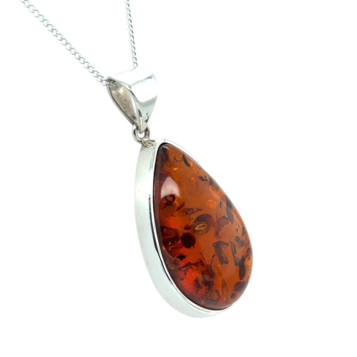 Sterling Silver Amber Pendant (ambp403)