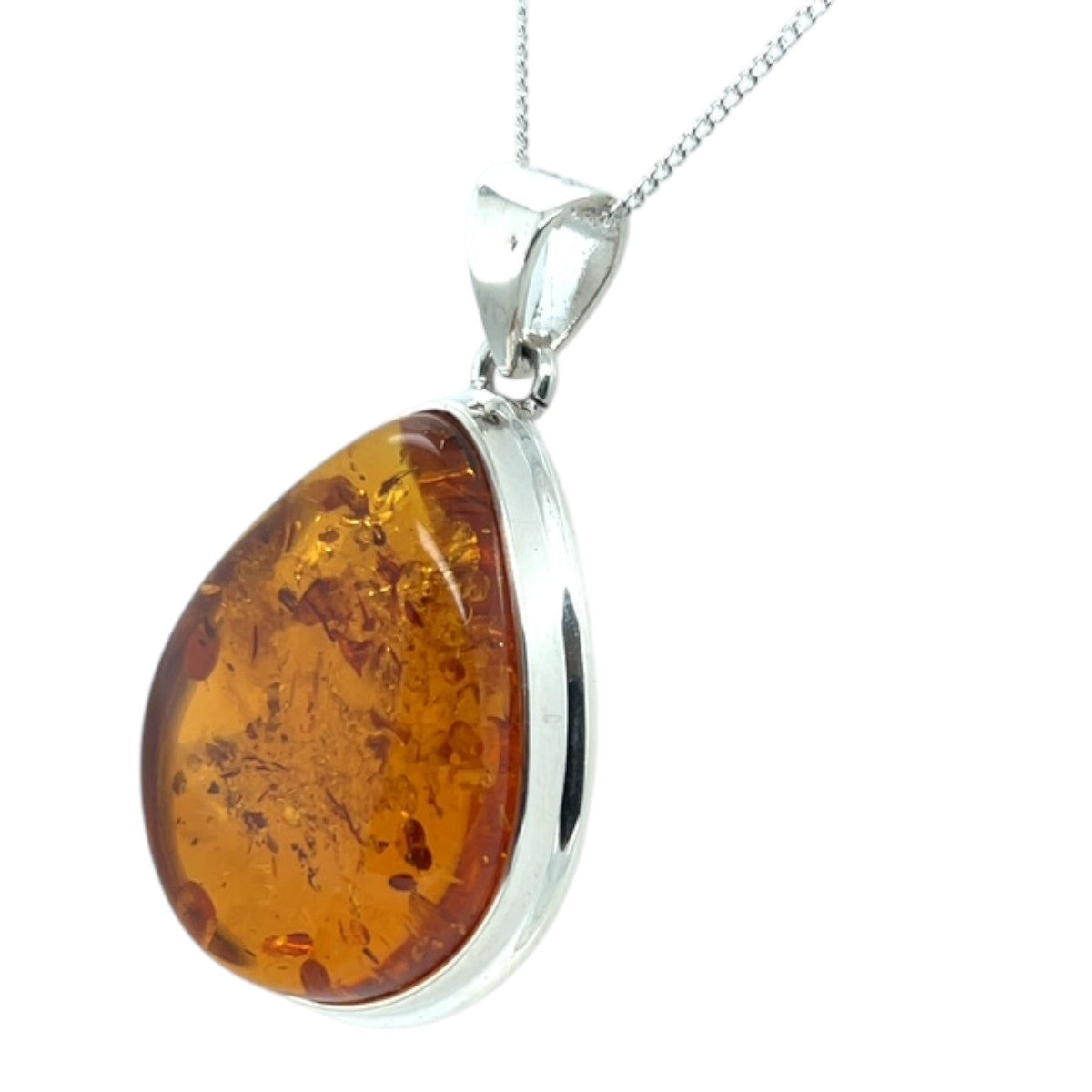 Sterling Silver Amber Pendant (ambp401)