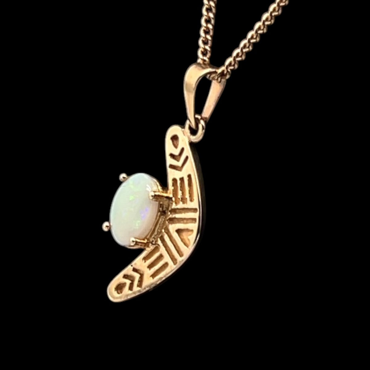 9ct Gold Solid Opal Pendant (sp91)