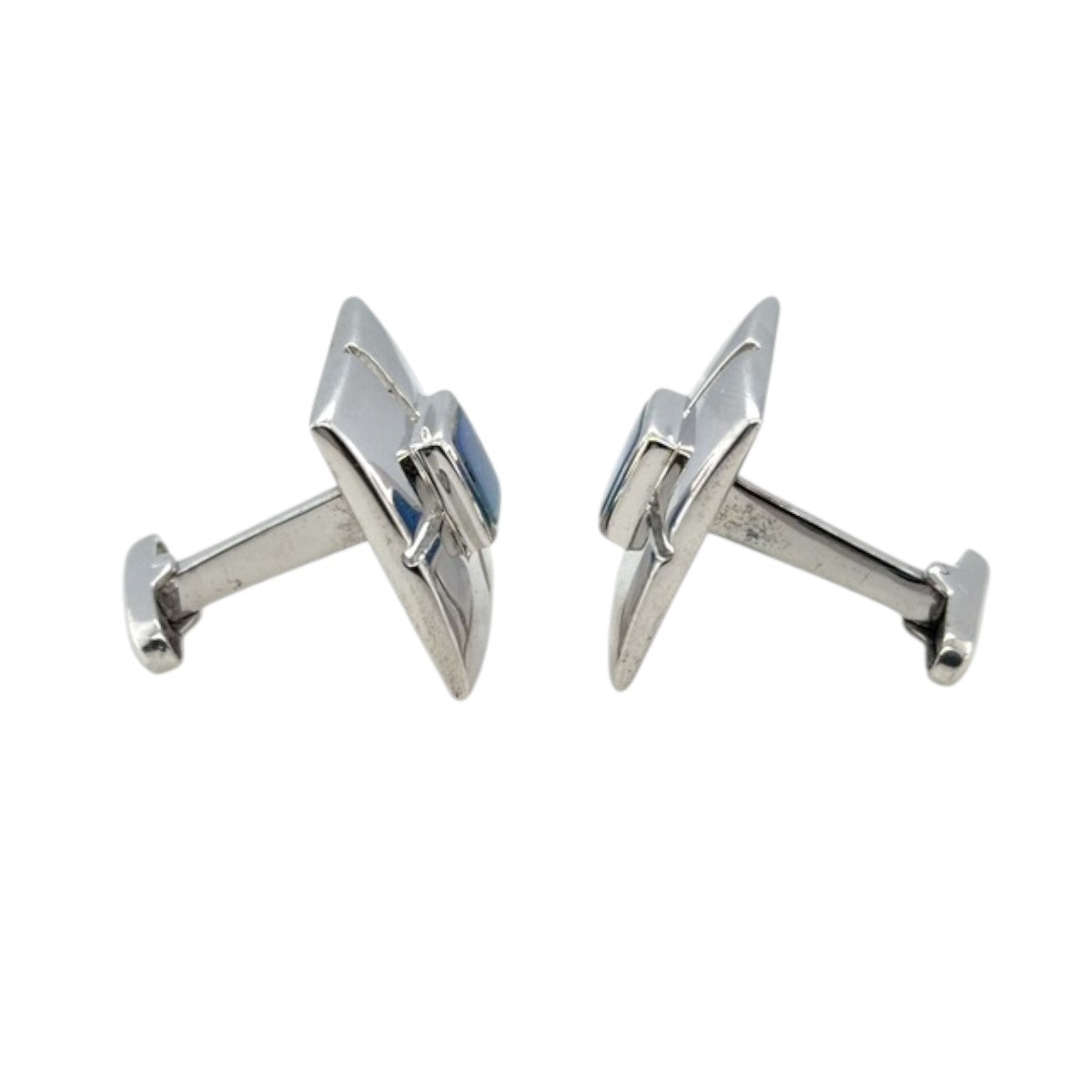 Sterling Silver Doublet Opal Cufflinks (cuff77)