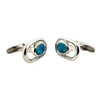 Sterling Silver Doublet Opal Cufflinks (cuff78)
