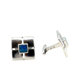 Sterling Silver Doublet Opal Cufflinks (cuff77)