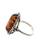 Sterling Silver Amber Ring (ambr180)