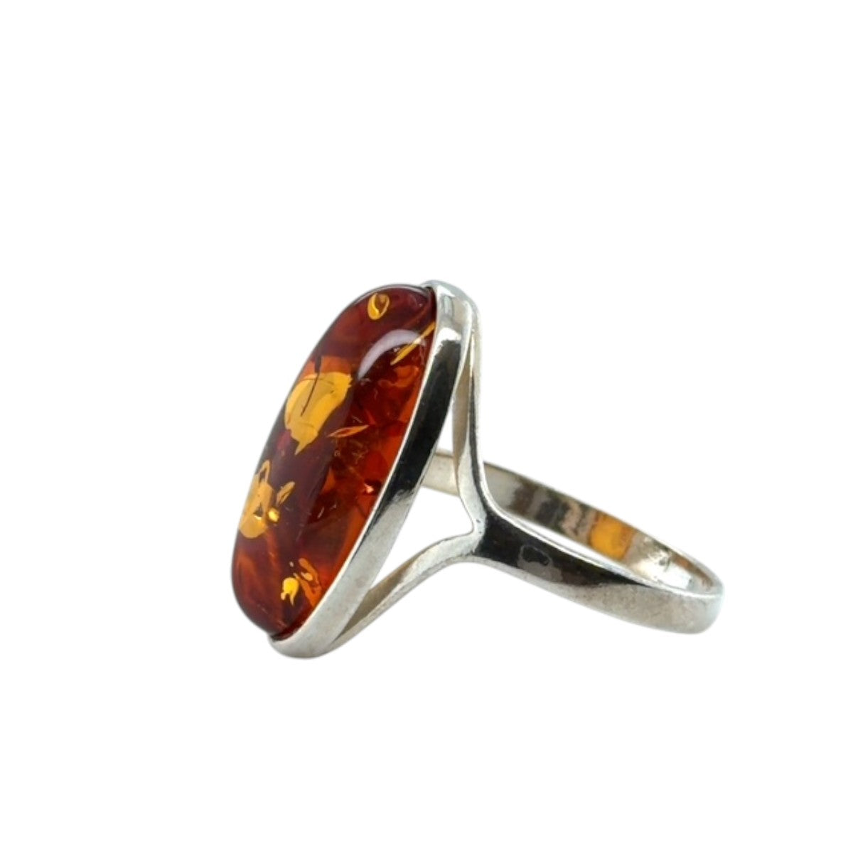 Sterling silver Amber Ring (ambr182)