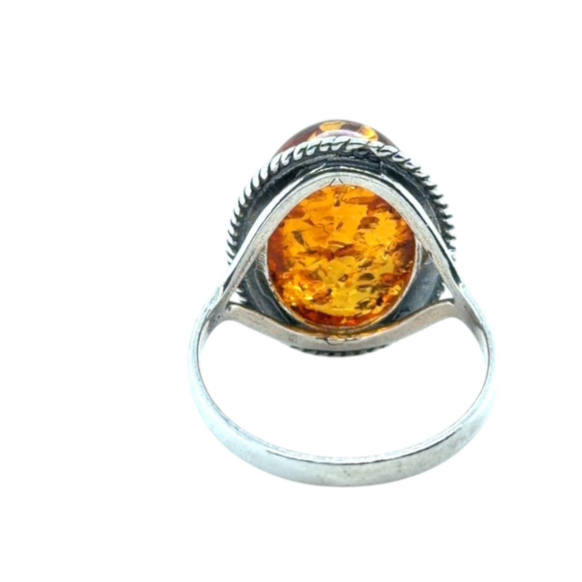 Sterling Silver Amber Ring (ambr184)