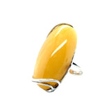 Sterling Silver Amber Ring (ambr185)