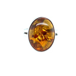 Sterling Silver Amber Ring (ambr186)