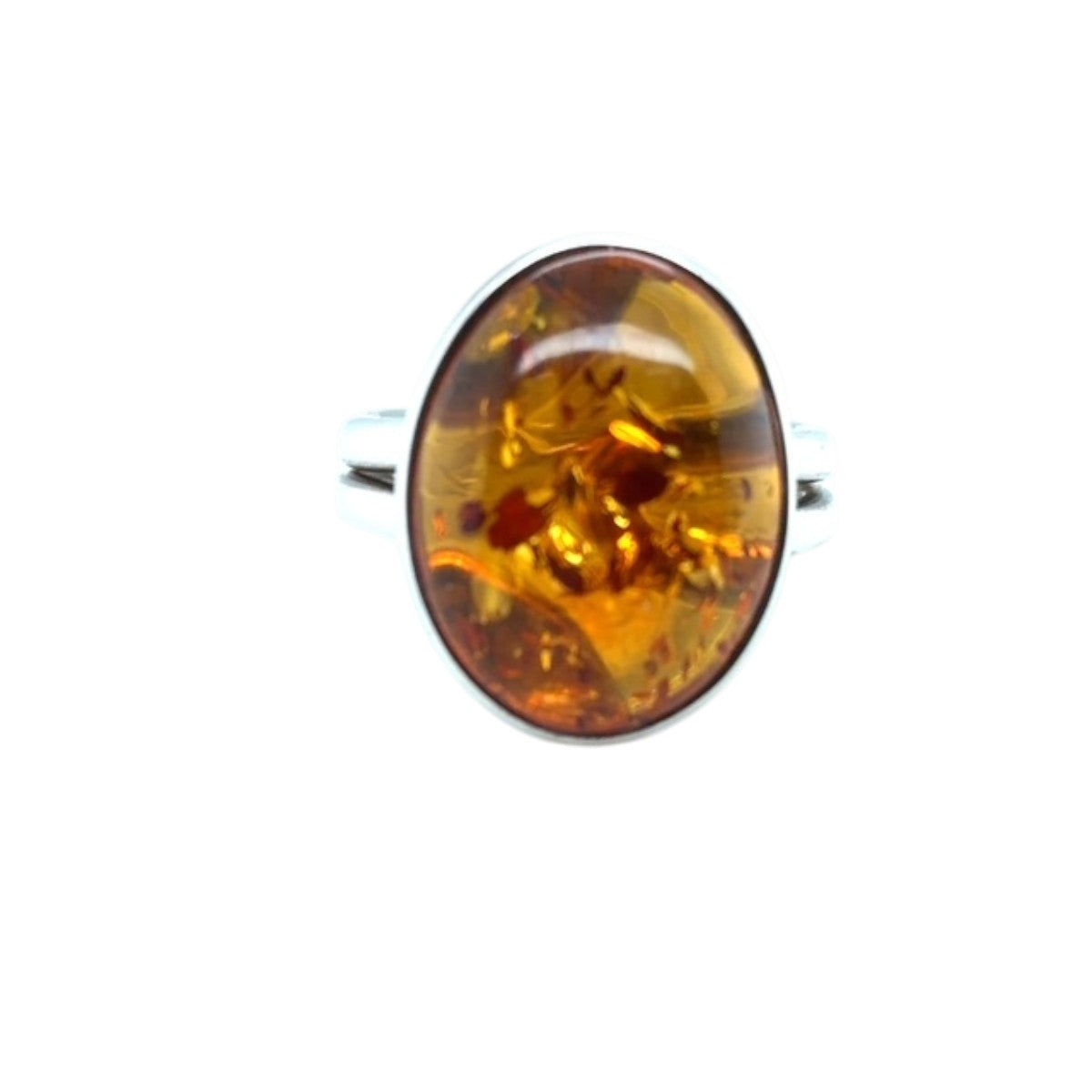 Sterling Silver Amber Ring (ambr186)
