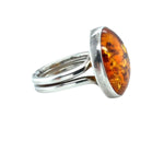 Sterling Silver Amber Ring (ambr186)