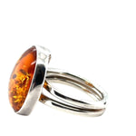 Sterling Silver Amber Ring (ambr186)