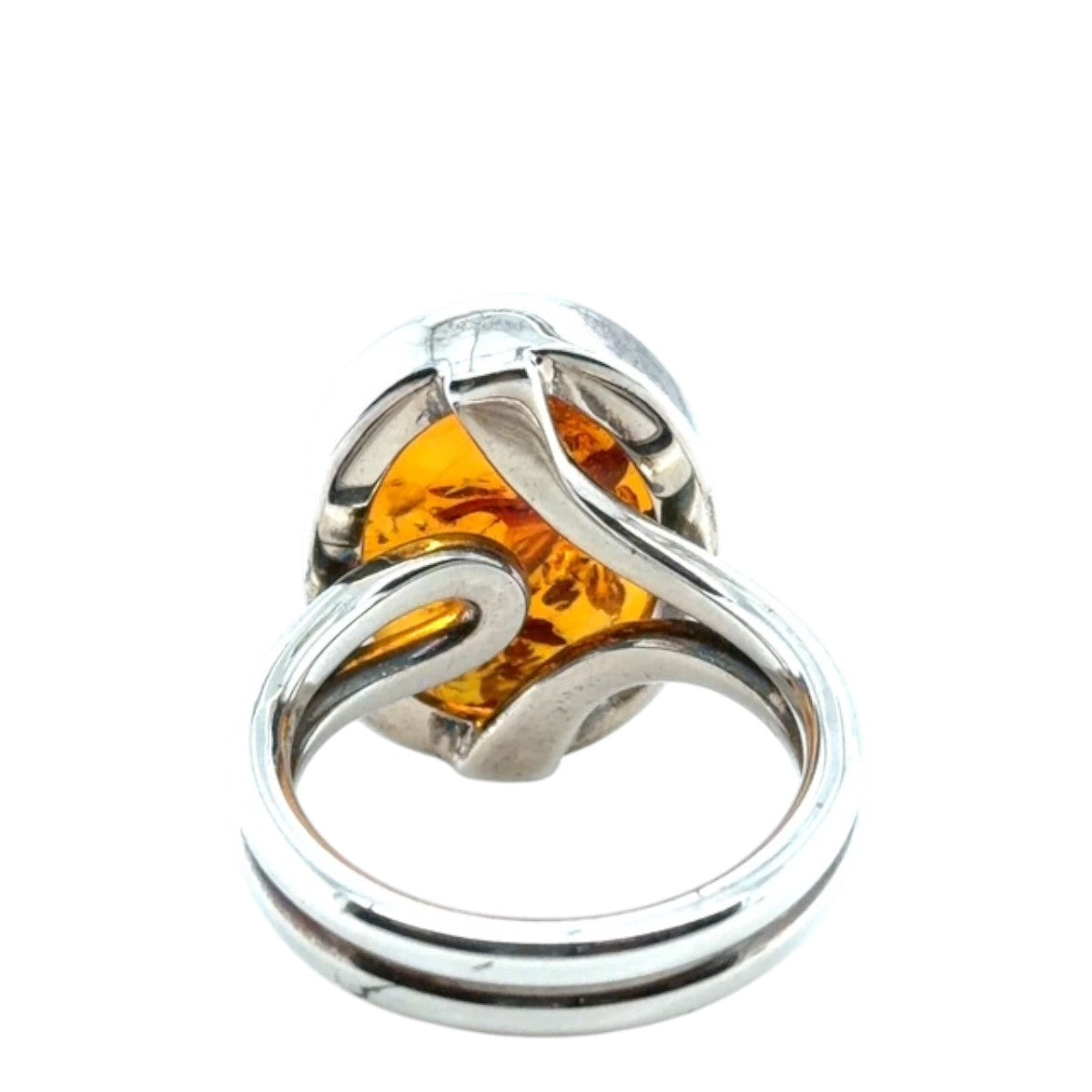 Sterling Silver Amber Ring (ambr186)