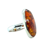 Sterling Silver Amber Ring (ambr188)