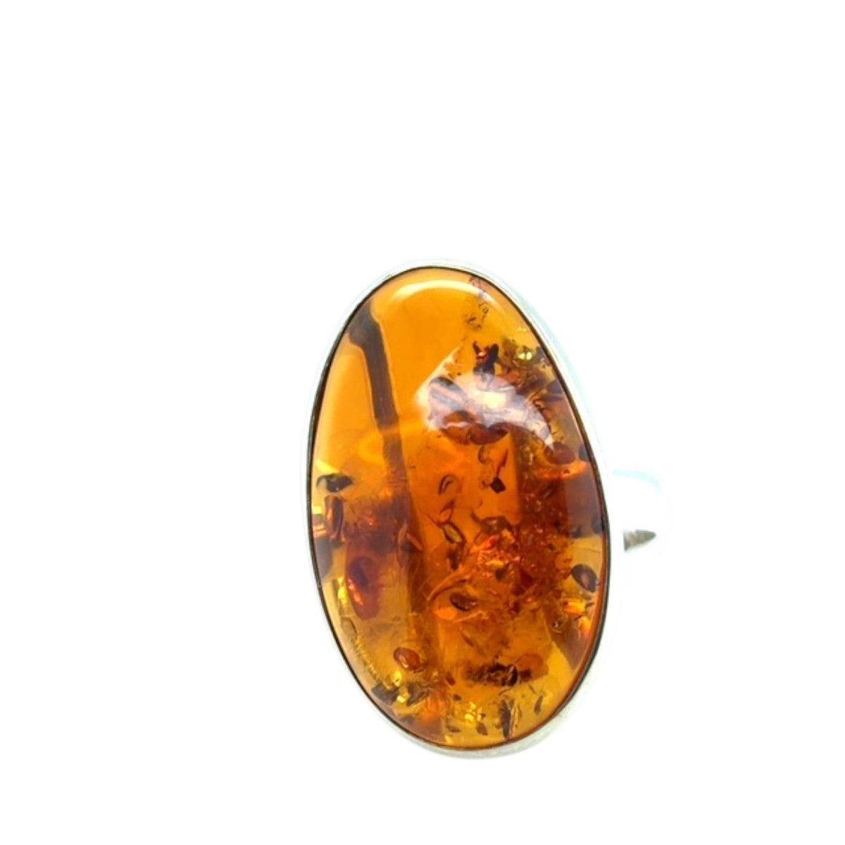 Sterling Silver Amber Ring (ambr188)