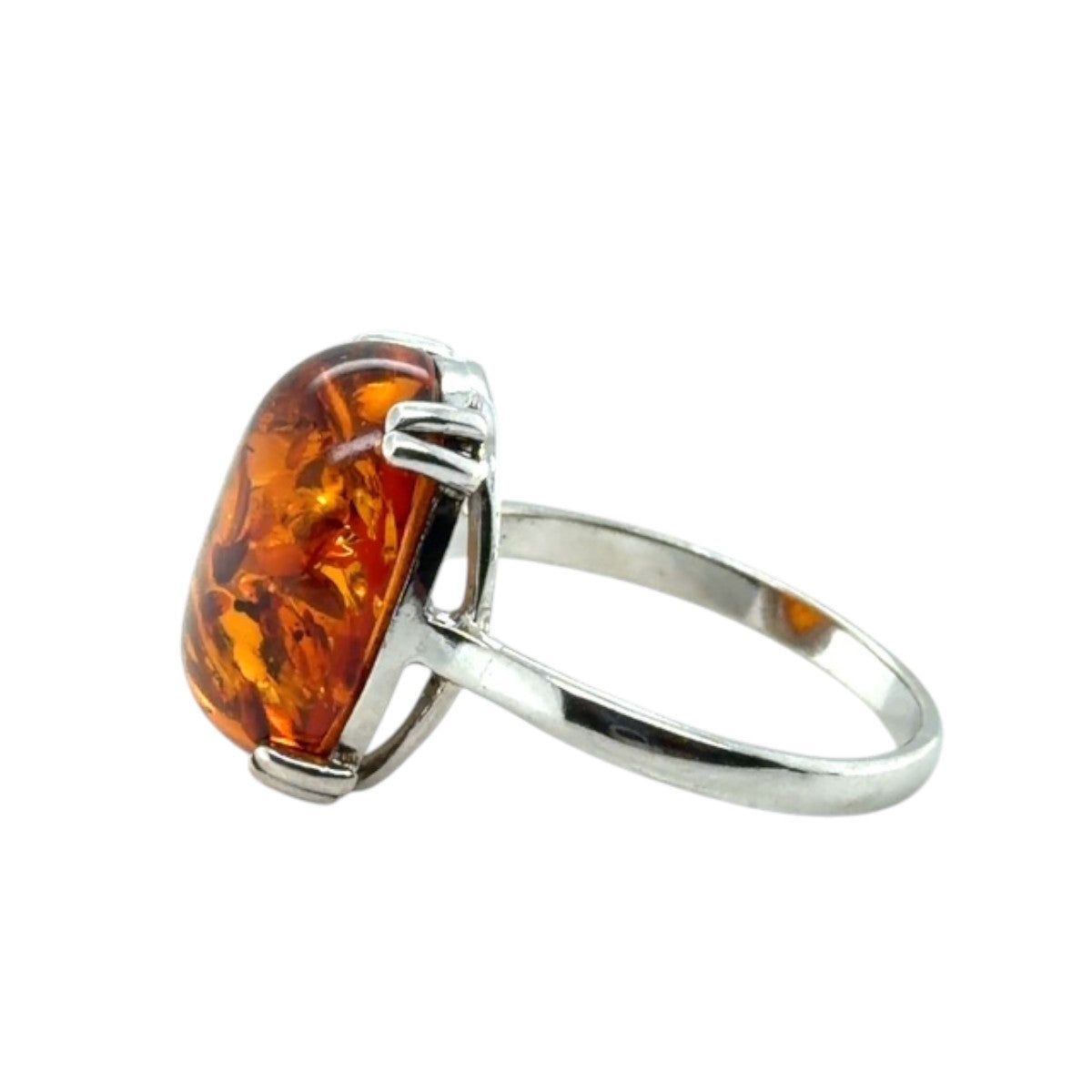 Sterling Silver Amber Ring (ambr189)
