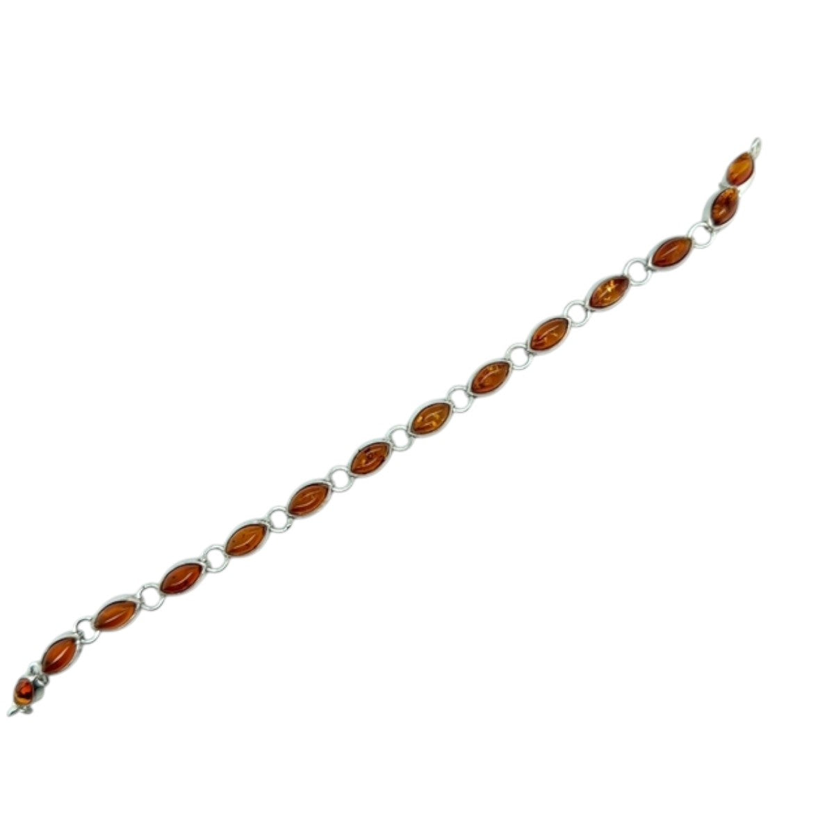 Sterling Silver Amber Bracelet (ambbra54)
