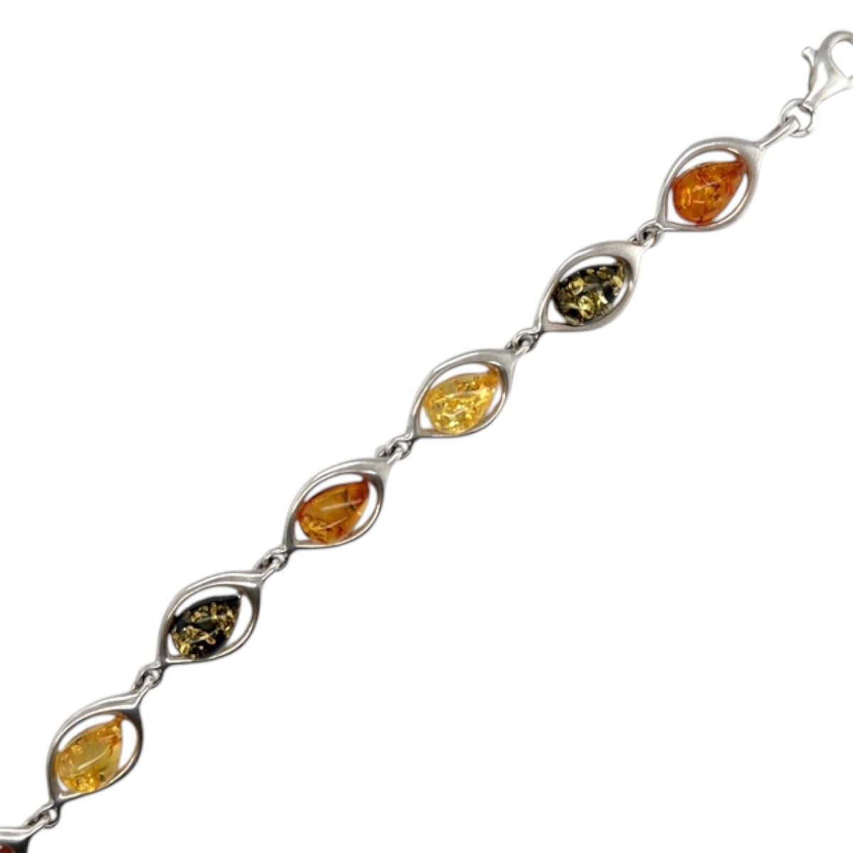 Sterling Silver Amber Bracelet (ambbrac51)