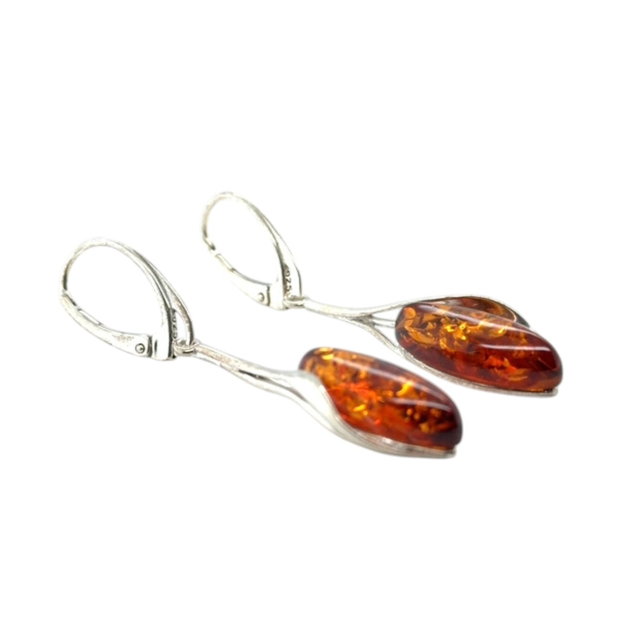 Sterling Silver Amber Earrings (ambear506)