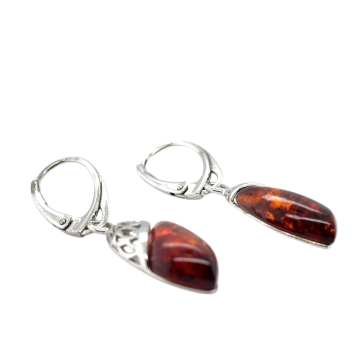 Sterling Silver Amber Earrings (ambear505)