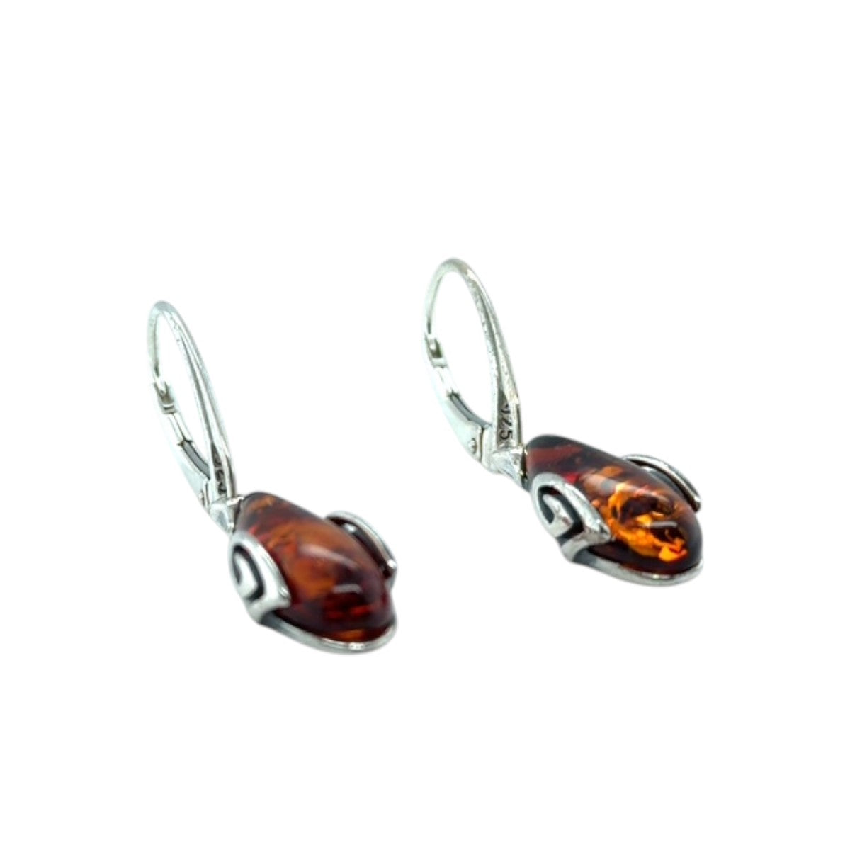 Sterling Silver Amber Earrings (ambear504)