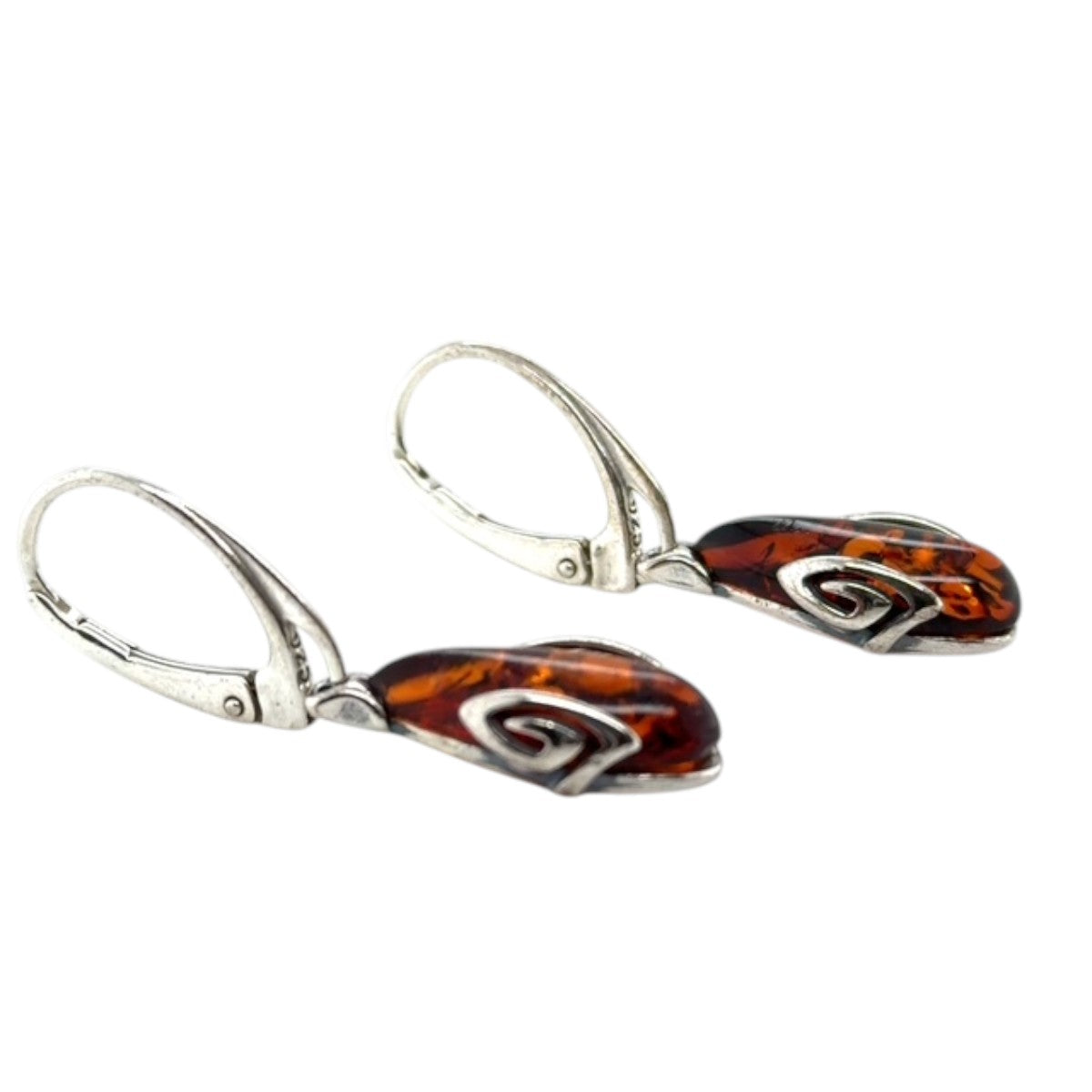Sterling Silver Amber Earrings (ambear504)