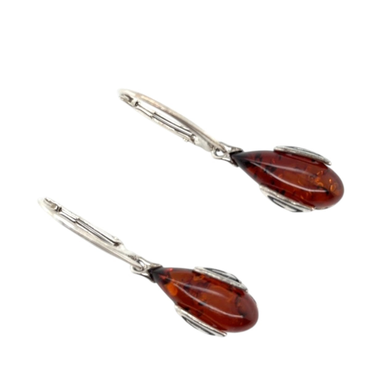 Sterling Silver Amber Earrings (ambear504)