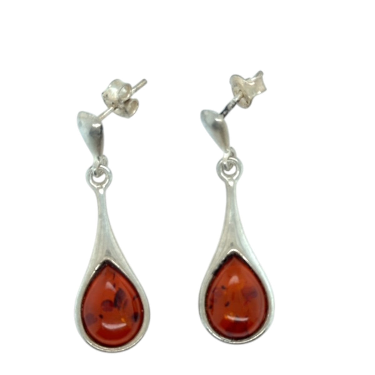 Sterling Silver Amber Earrings (ambear503)