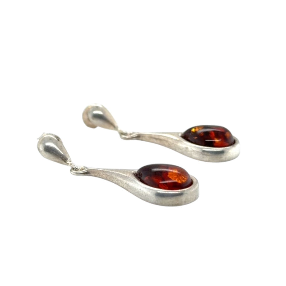 Sterling Silver Amber Earrings (ambear503)