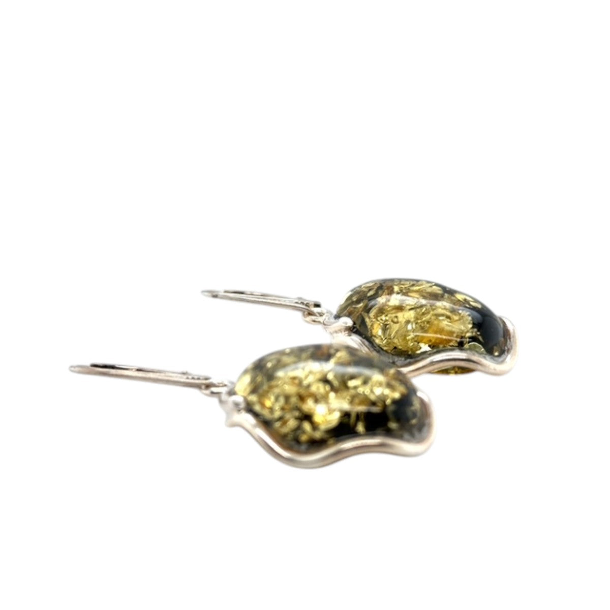 Sterling Silver Amber Earrings (ambear509)