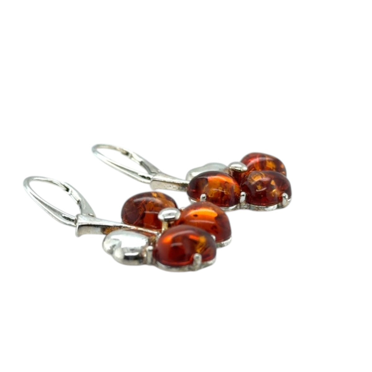 Sterling Silver Amber Earrings (ambear507)