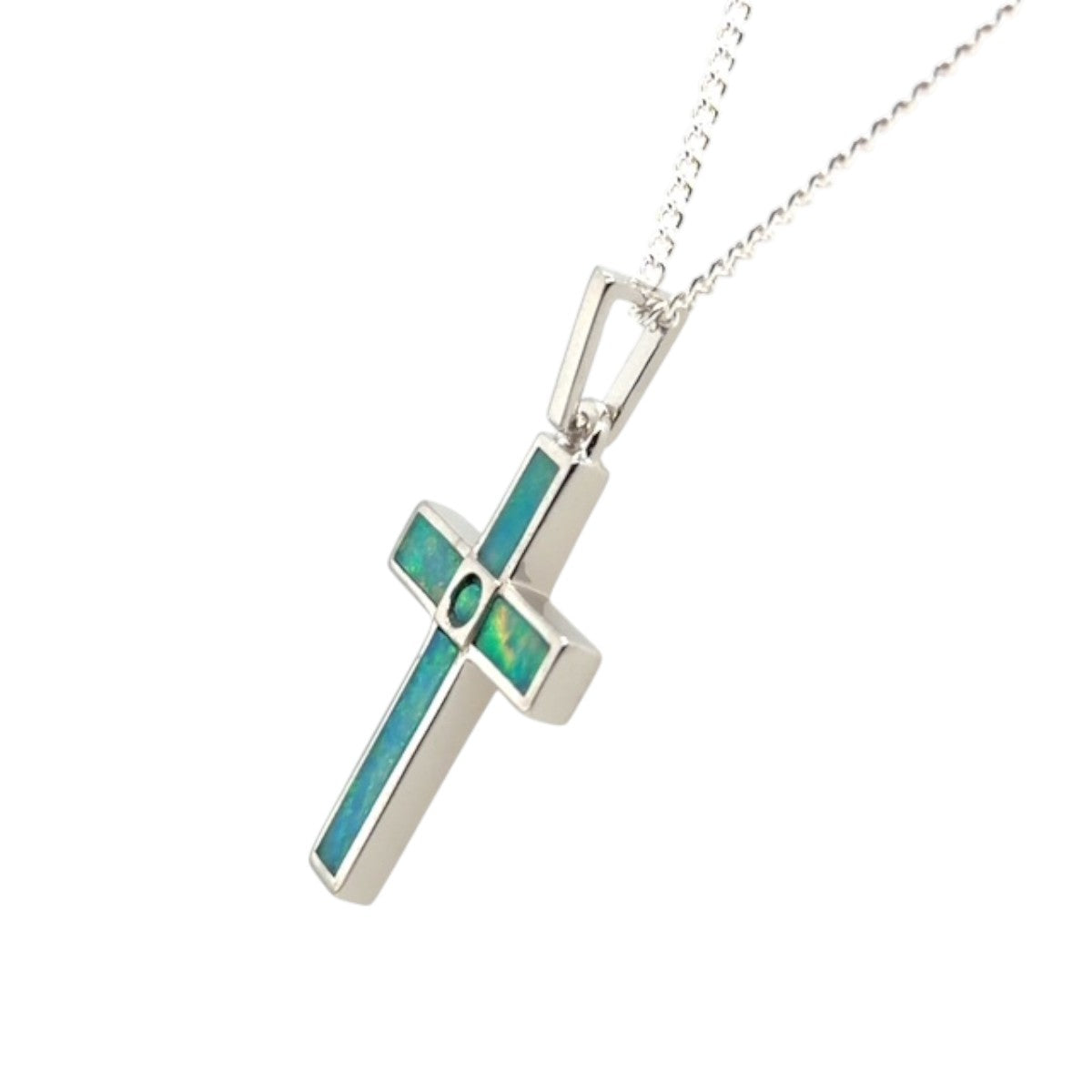 Sterling Silver Inlaid Opal Pendant (ssinp21)