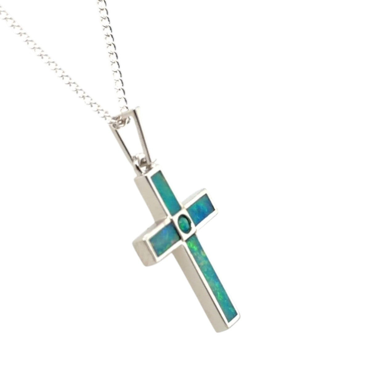 Sterling Silver Inlaid Opal Pendant (ssinp21)