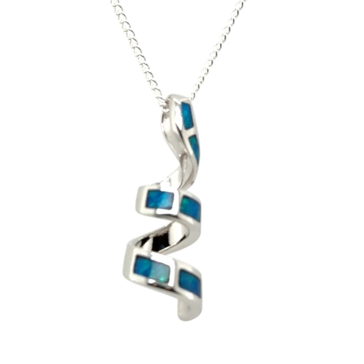 Sterling Silver Inlaid Opal Pendant (ssinp20)