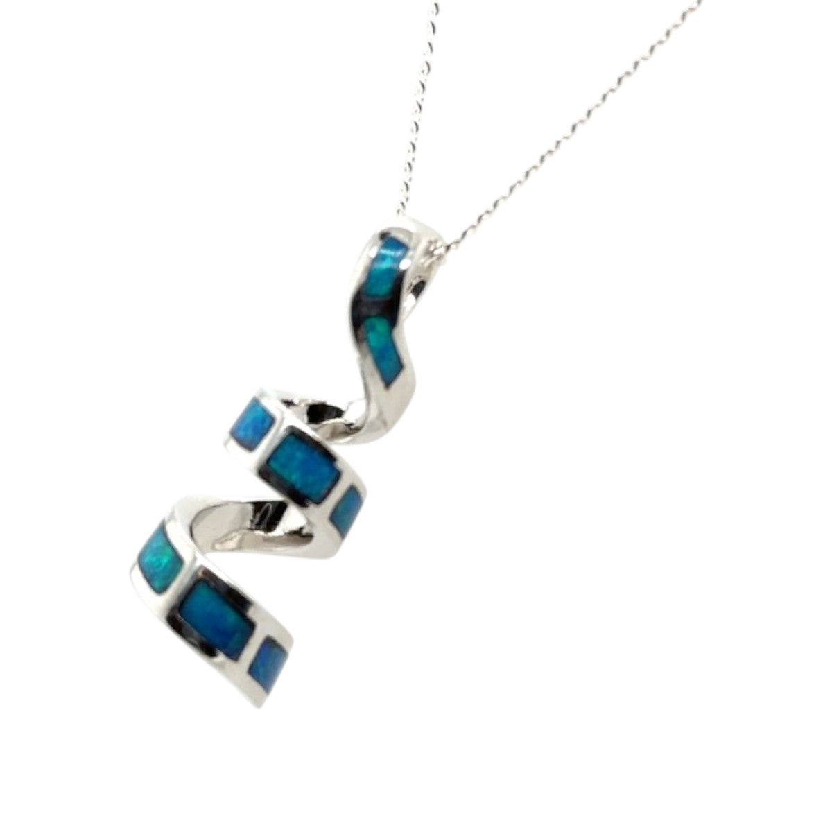 Sterling Silver Inlaid Opal Pendant (ssinp20)