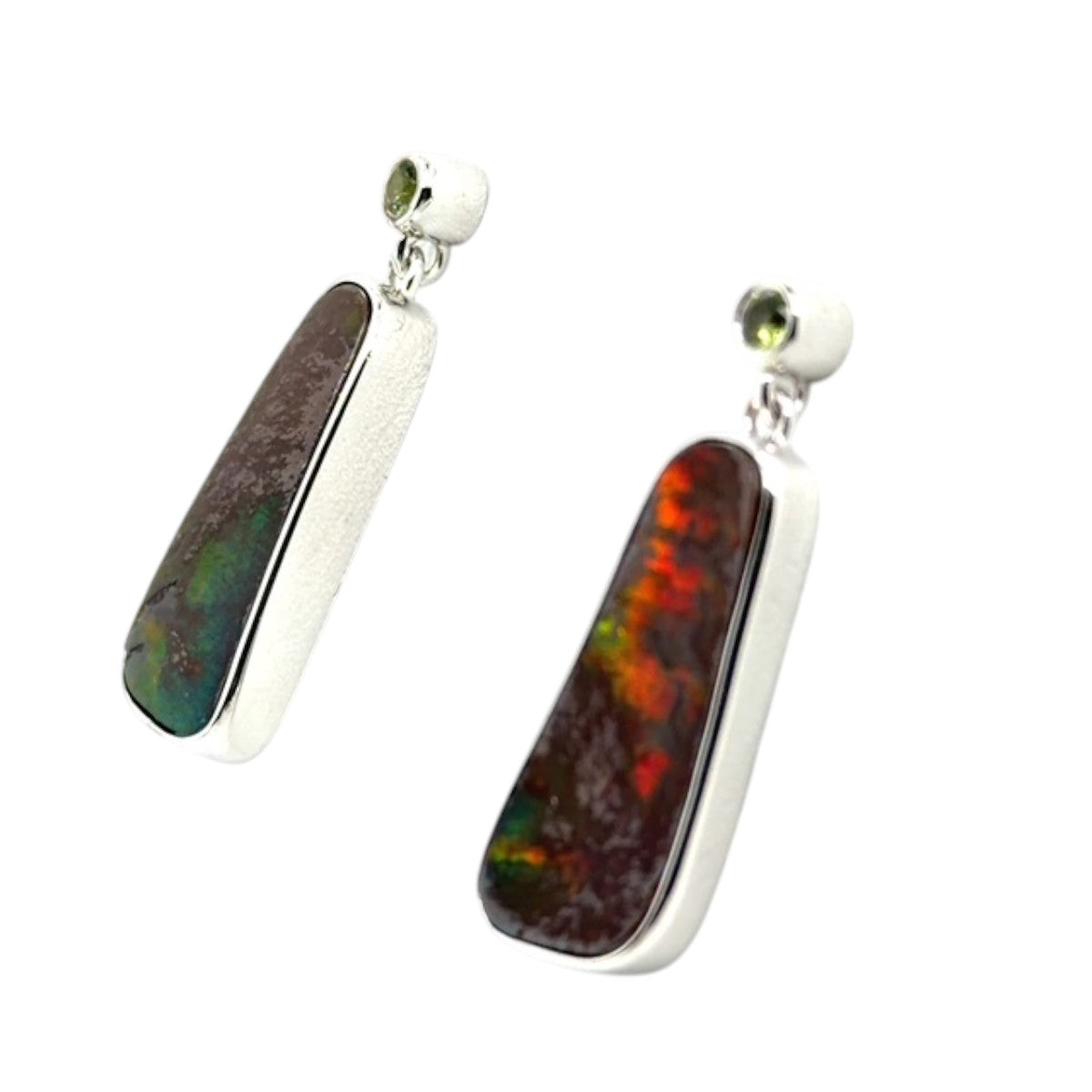Sterling silver Boulder Opal earrings (ssbouear71)