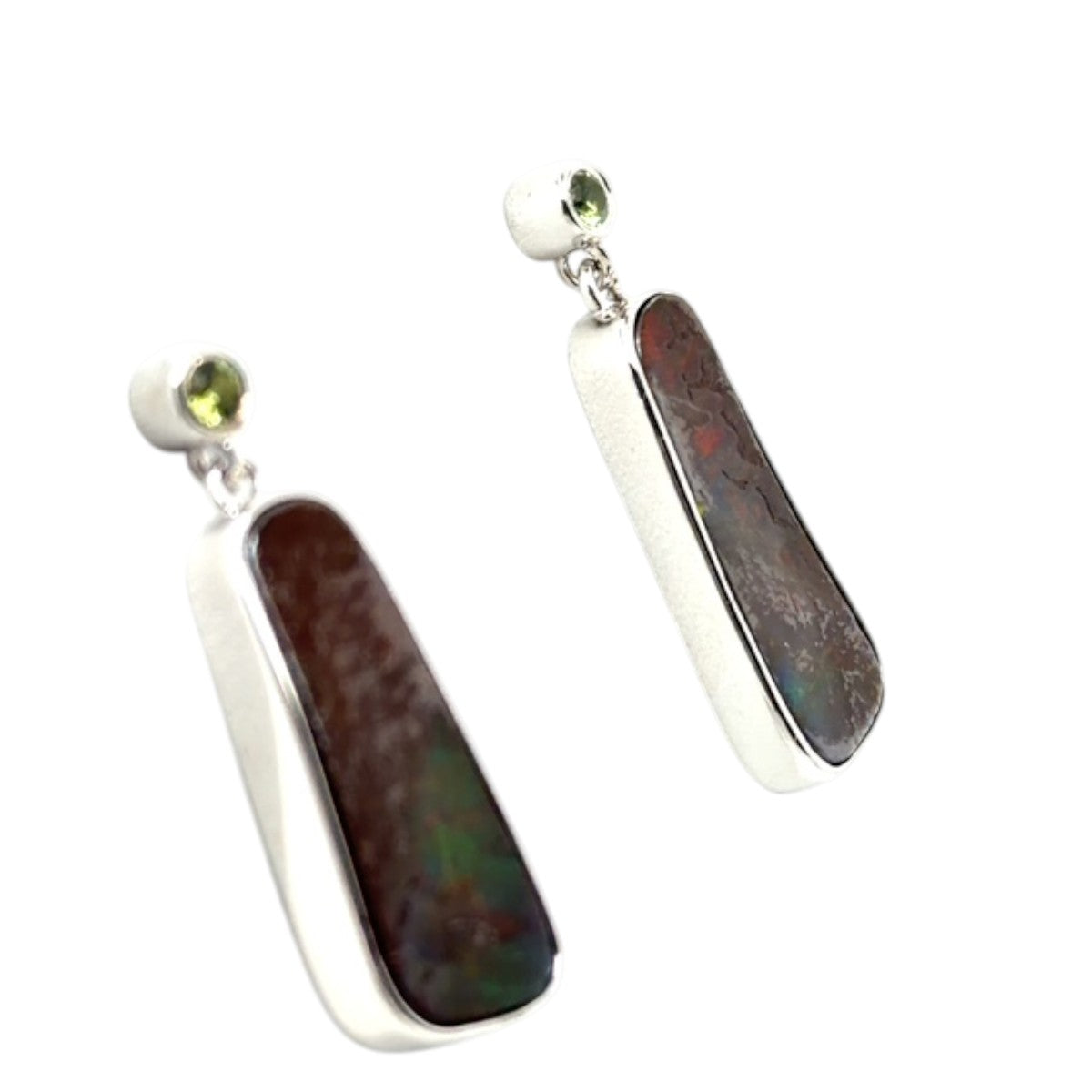 Sterling silver Boulder Opal earrings (ssbouear71)