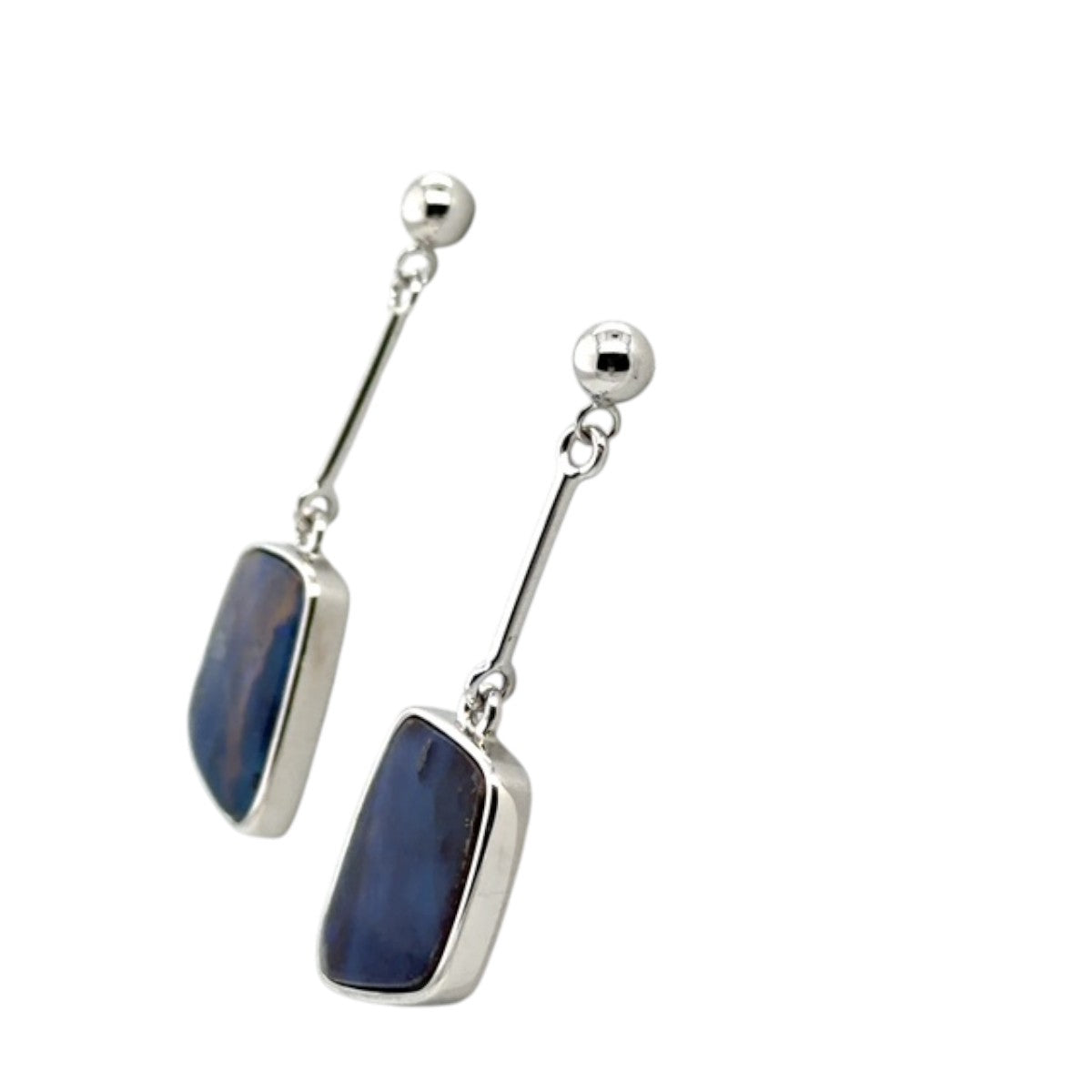 Sterling Silver Boulder Opal Earrings (ssbouear73)