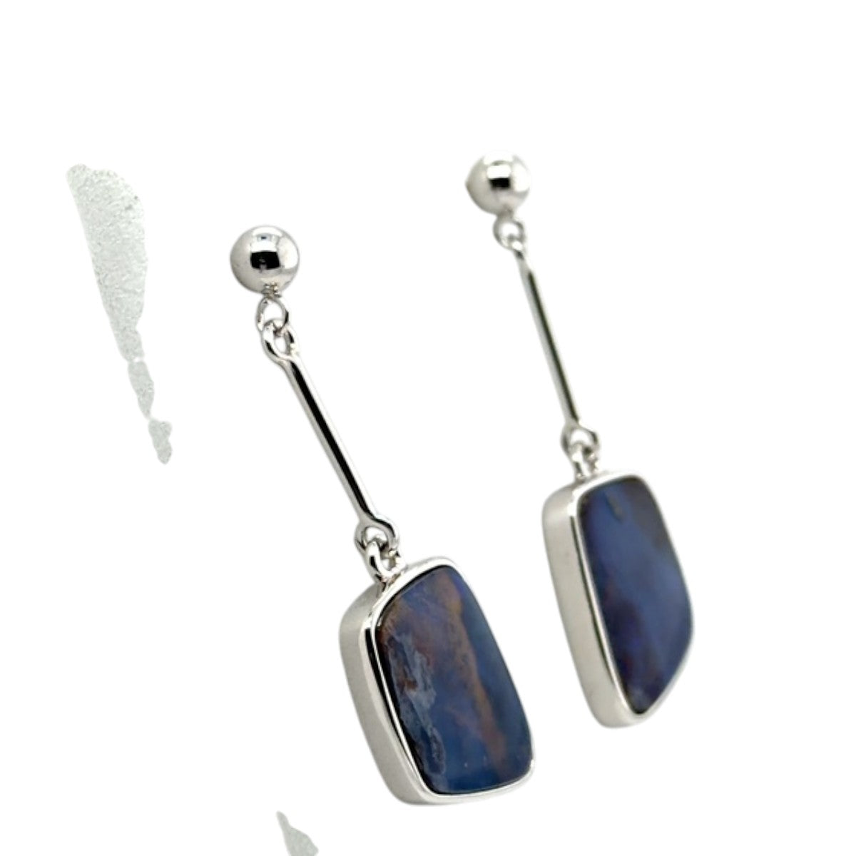 Sterling Silver Boulder Opal Earrings (ssbouear73)