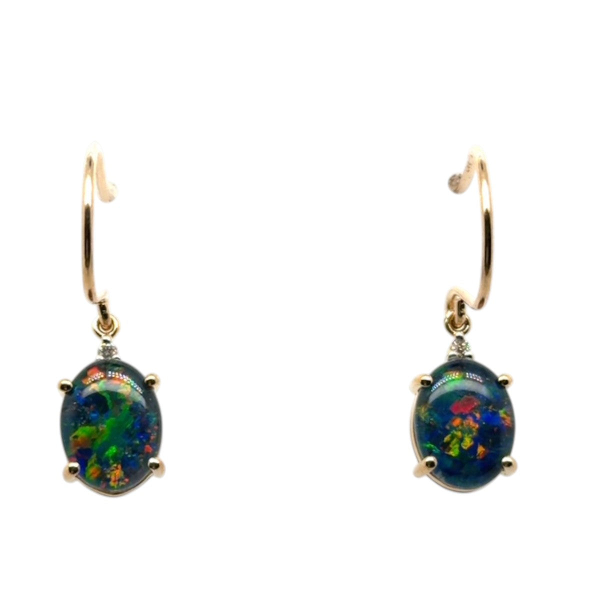 9ct Gold Triplet Opal Earrings (trear91)