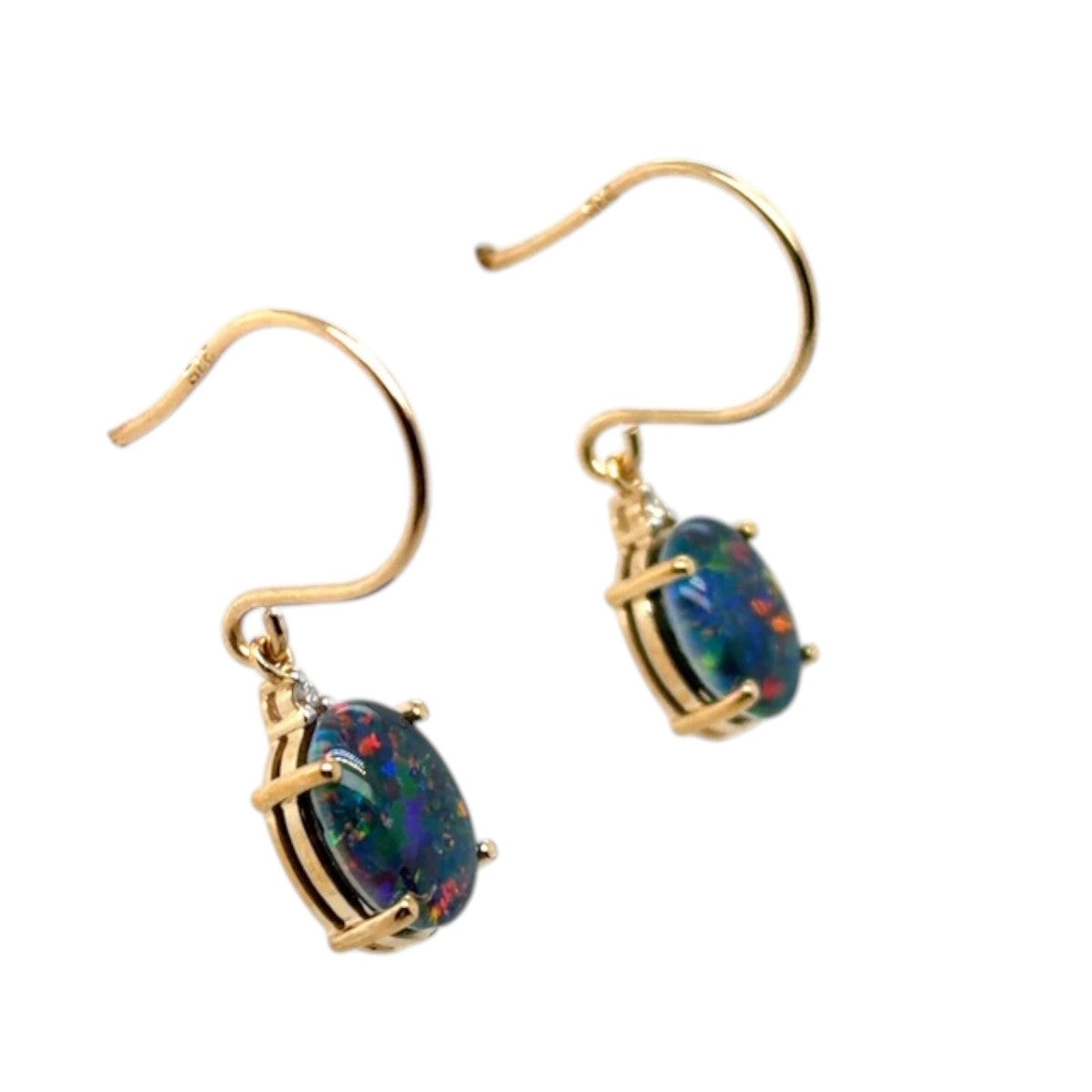 9ct Gold Triplet Opal Earrings (trear91)