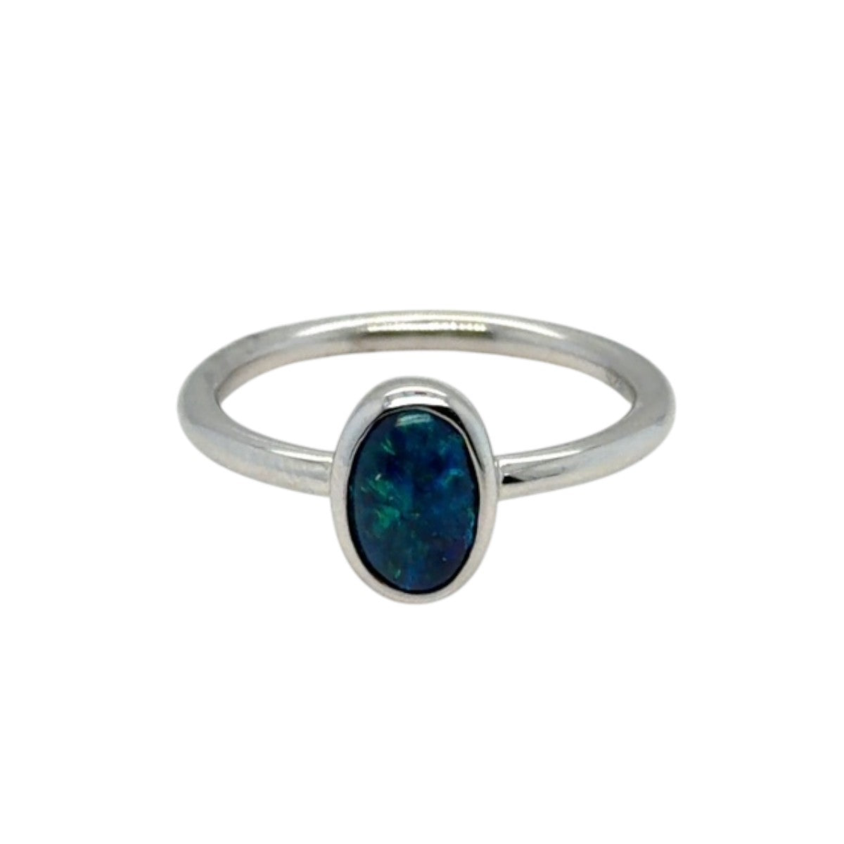 Sterling Silver Black Opal Ring (ssblkr263)