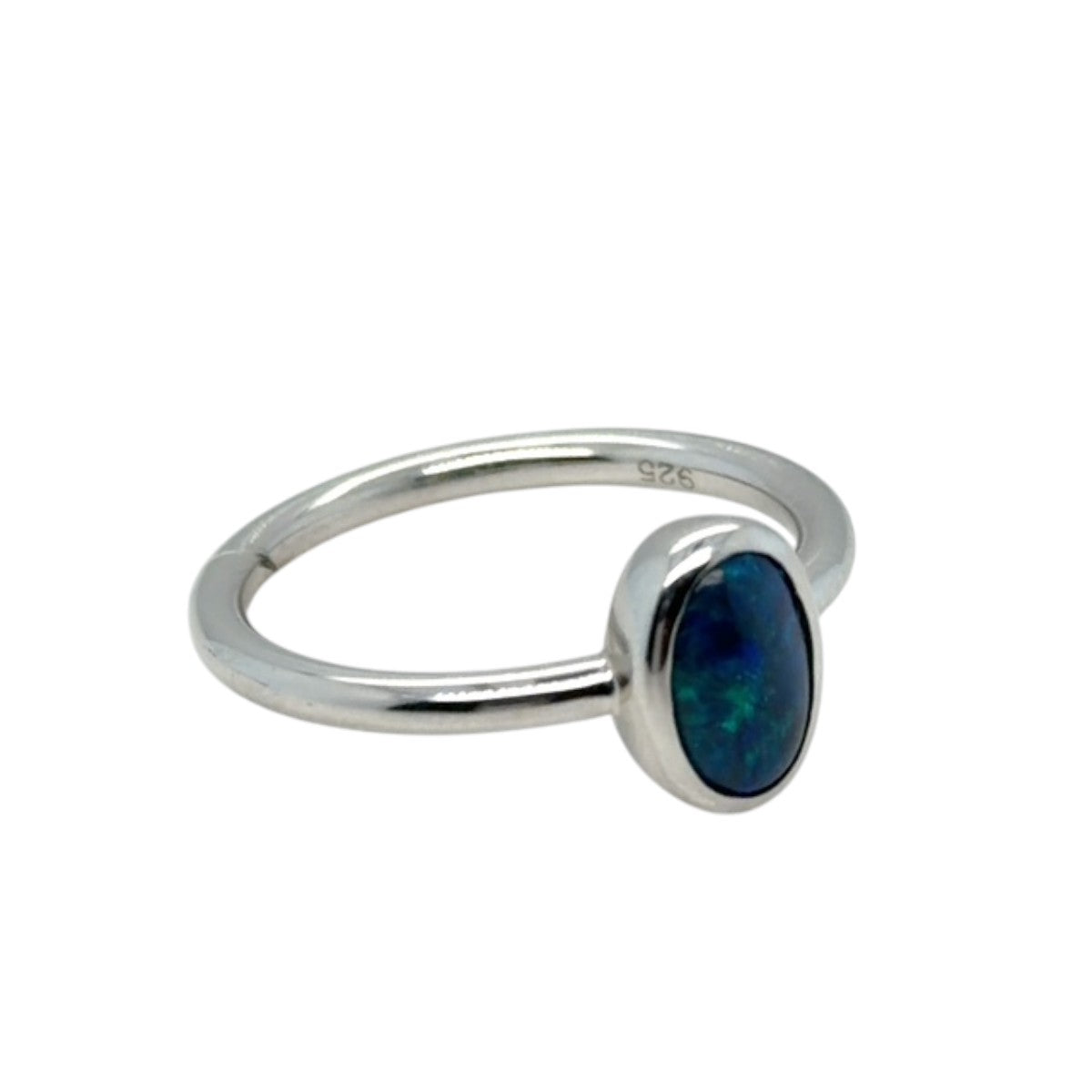 Sterling Silver Black Opal Ring (ssblkr263)