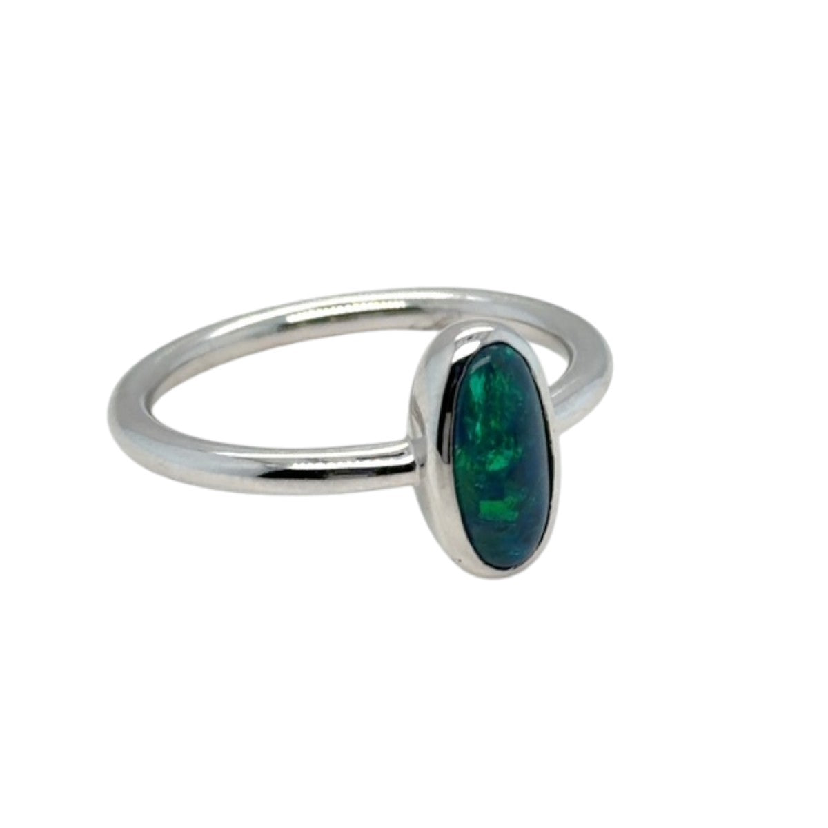 Sterling Silver Black Opal Ring (ssblkr261)