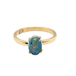 18ct Gold Black Opal Ring (blkr113)